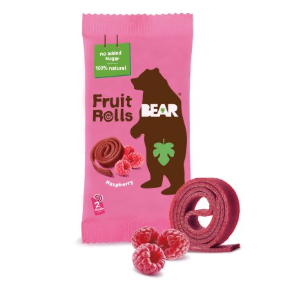 BEAR Hero Image Fruit Rolls Raspberry Single 20g