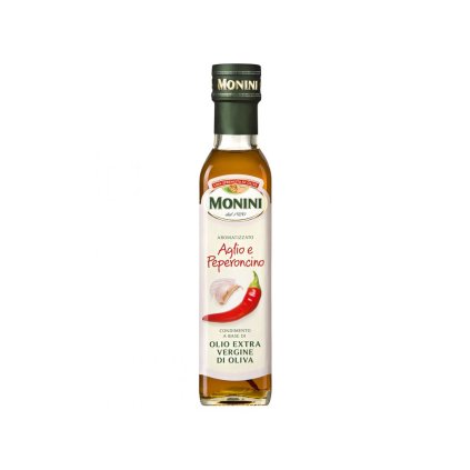 13143 monini extra panensky olivovy olej s prichuti cesnek a chilli 250 ml
