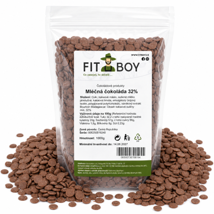Fitboy mléčná čokoláda 1000g
