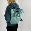 Recycled Mini Roll Top Backpack zelená