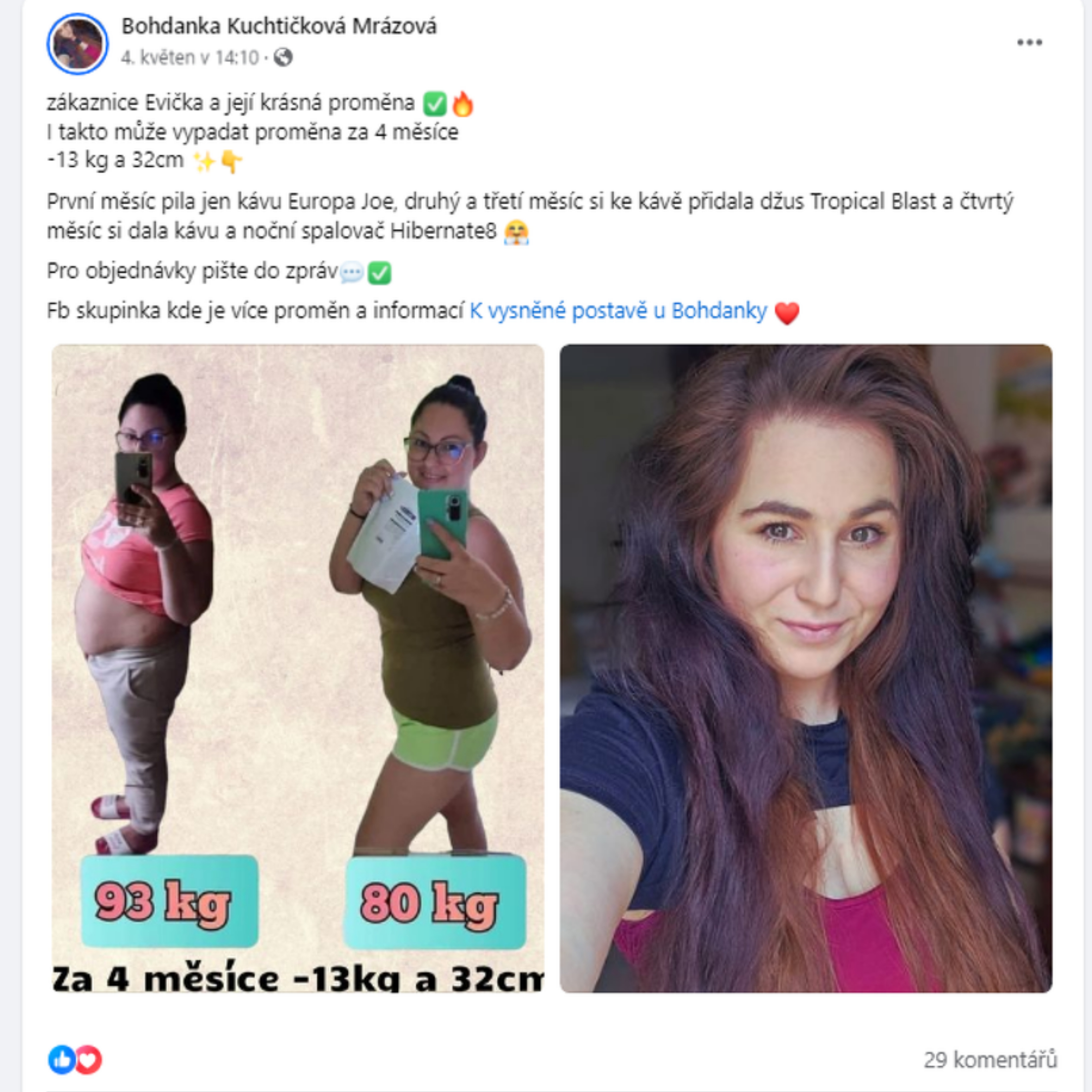 Zákazníčka Evička a jej úžasná premena: Ako schudla 13 kg a 32 cm za 4 mesiace!