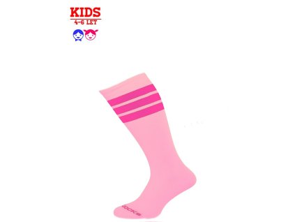 Coolsocks podkolenky Slim PINK/NEON PINK KIDS (4-6)