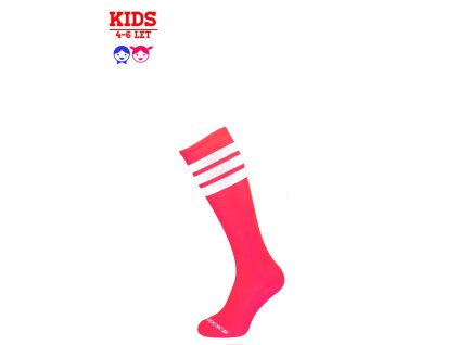 Coolsocks podkolenky Slim NEON PINK/WHITE KIDS (4-6)