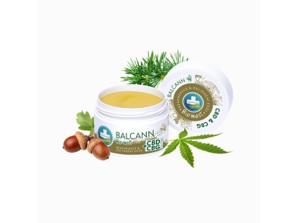 CBD + CBG BIO konopná masť s dubovou kôrou