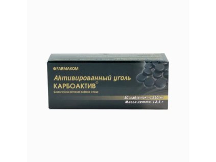 Aktívne uhlie - Farmakom (Balenie: 50 tabliet)