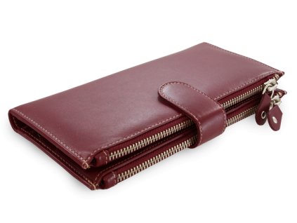 velka kozena burgundy penezenka se zapinkou 511 8129 34