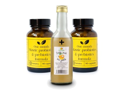 set pro trávení 2xmasticha probitics&prebiotics a jablečný ocet - Herbatica