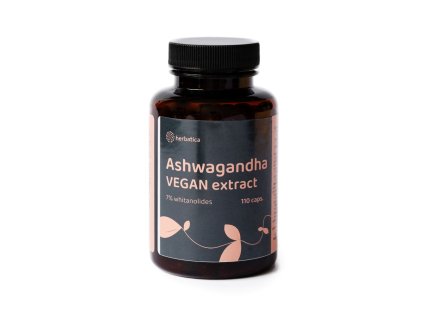 Ashwagandha veganské kapsle 7% whitanolidový extrakt 110 kapslí Herbatica 1 1000x1000
