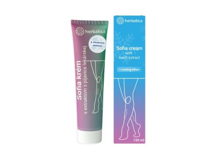 Sofia krém na žíly s extraktem z lékařské pijavice a kaštanem koňským, s chladivým efektem - 150 ml - Herbatica