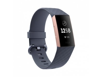 01 Fitbit Charge 3 - Rose Gold / Blue Grey