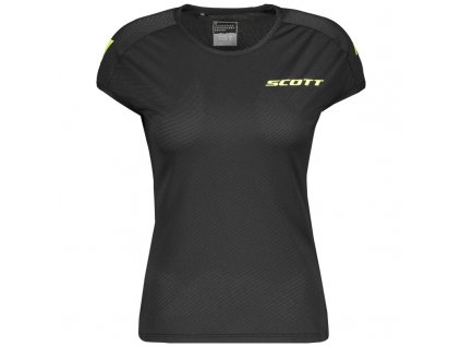 scott damske bezecke tricko promo run kr rukav black yellow 01