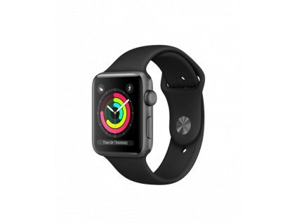 Apple Watch Series 3 42mm Space Grey Aluminium Case Black Sport Band