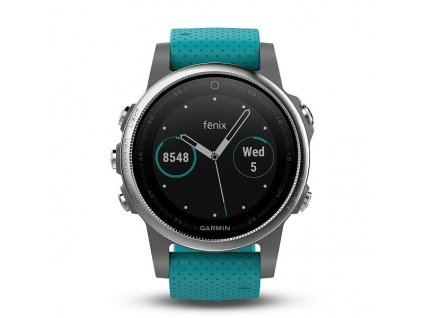 Garmin fénix 5S Silver, Turquoise blue band