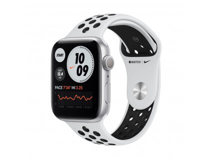 apple watch nike se gps 44mm silver aluminium case with pure platinum black nike se sport band regular 00
