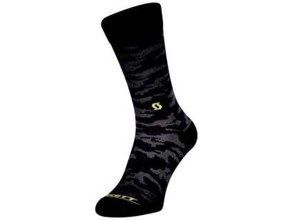 ponozky scott trail camo crew black sulphur yellow