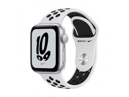 apple watch nike se gps 40mm silver aluminium case with pure platinum black nike sport band