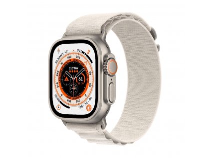 apple watch ultra 49mm titanium starlight alpine loop 01