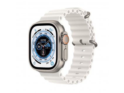 apple watch ultra 49mm titanium white ocean band 01