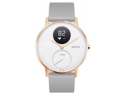 Nokia Steel HR (36mm) - Rose Gold w/ Grey Silicone wristband