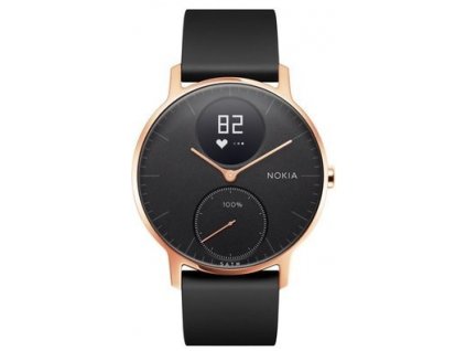 Nokia Steel HR (36mm) Rose Gold w/ Black Silicone wristband