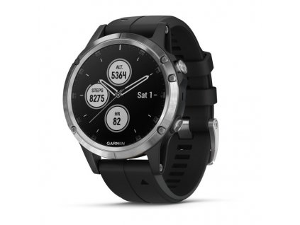 Garmin fénix 5 Plus Silver, Black band