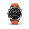 garmin fenix 6 sapphire titanium orange band 01