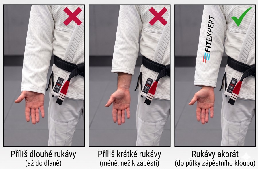 Správná a nesprávná délka rukávů u BJJ kimona