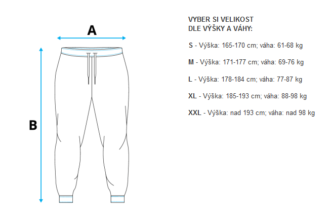 Velikostní tabulka tepláků Ground Game