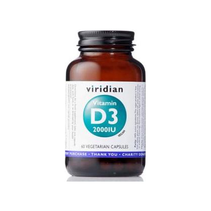 VIRIDIAN nutrition Vitamin D3 2000IU 60 kapslí