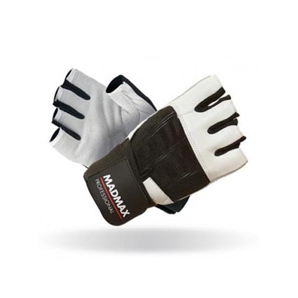 MadMax Fitness rukavice Professional 269 s omotávkou - bílé (Varianta Rukavice Professional 269 bílé - velikost S)