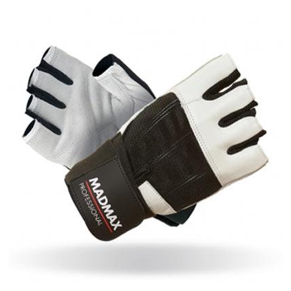 MadMax Fitness rukavice Professional 269 s omotávkou - bílé (Varianta Rukavice Professional 269 bílé - velikost S)