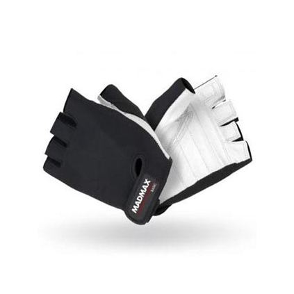 MadMax Fitness rukavice Basic 250 - bílé/černé (Varianta Rukavice Basic 250 bílé/černé - velikost S)