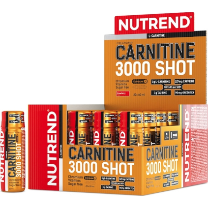 Nutrend Carnitine 3000 Shot 20x 60ml. (Varianta Carnitine 3000 SHOT 20x 60 ml - pomeranč)
