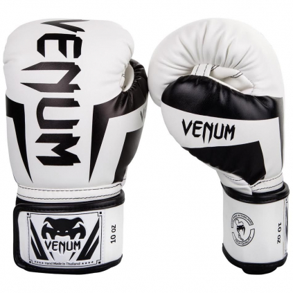 venum 0984 210 boxing gloves elite white black boxerske rukavice f1