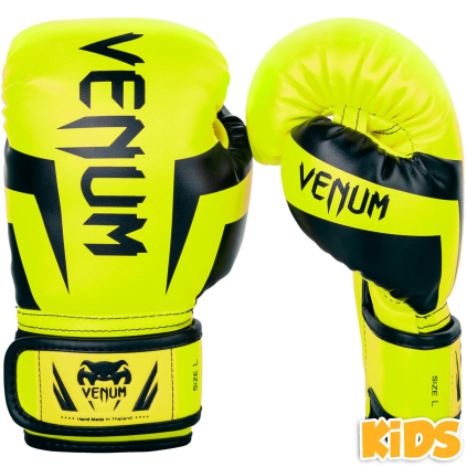 DĚTSKÉ boxerské rukavice Venum Elite Kids - Black/Neo Yellow