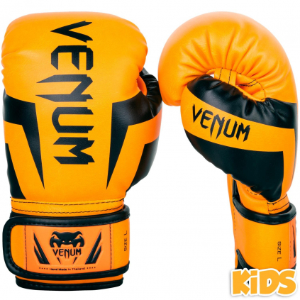 DĚTSKÉ boxerské rukavice Venum Elite Kids - Black/Orange