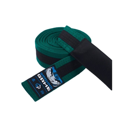 Dětský BJJ pásek Ground Game ZELENO-ČERNÝ (Velikost K1 - 200cm)