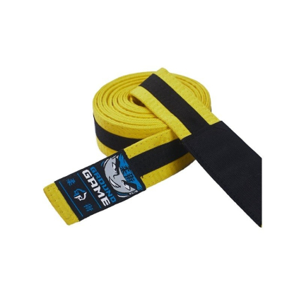 Dětský BJJ pásek Ground Game ŽLUTO-ČERNÝ (Velikost K1 - 200cm)