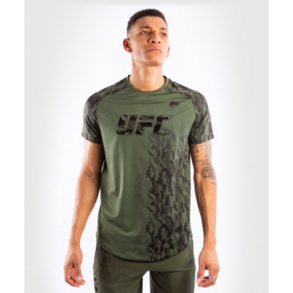 Pánské funkční triko s krátkým rukávem UFC Venum Authentic Fight Week Performance - Khaki (Velikost L)