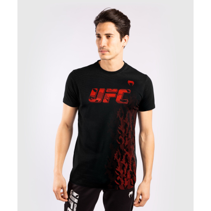 tshirt tricko short sleeve kratky rukav ufc venum authentic fight week mens panske black cerne f1