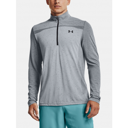 Panske triko dlouhy rukav under armour UA Seamless 1 2 Zip grey f1