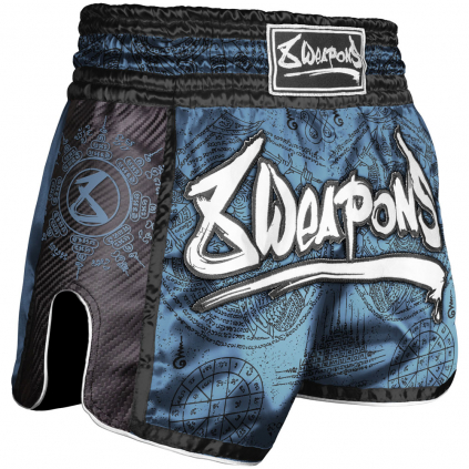 8weapons muay thai shorts carbon yantra petrol