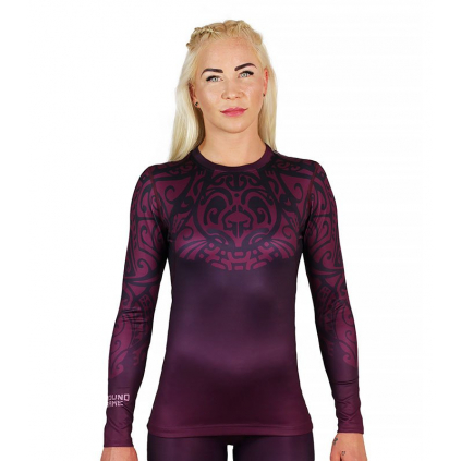 funkcni triko dlouhy rukav rashguard ground game mandala fialove f1