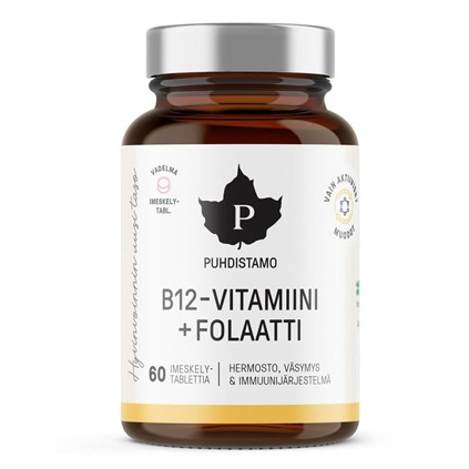 Puhdistamo Vitamin B12 Folate 60 tablet (Varianta Vitamin B12 Folate 60 tablet - malina)