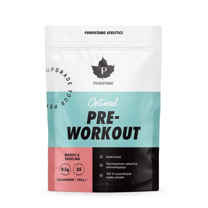 Puhdistamo Pre-Workout + Caffeine Free  350 g (Varianta Pre-Workout + Caffeine Free  350 g - mango-malina)