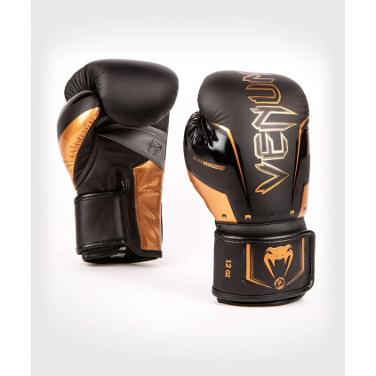 boxerske rukavice venum elite evo black bronze f1