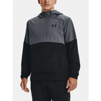 bunda ua under armour woven asym zip grey black f1