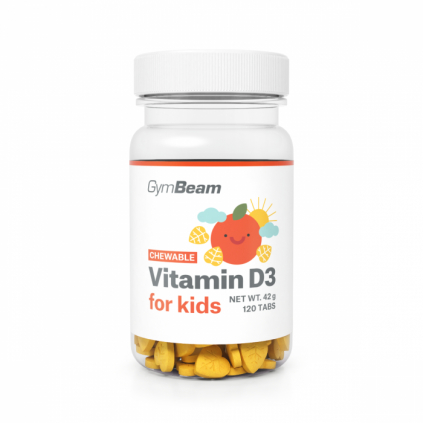 GymBeam Vitamín D3, tablety na cucání pro děti - 120 tab.