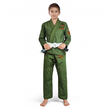 Dětské BJJ kimono gi Ground Game Junior 3.0 - olivově zelené