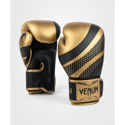 boxerske rukavice venum lighting black gold f1